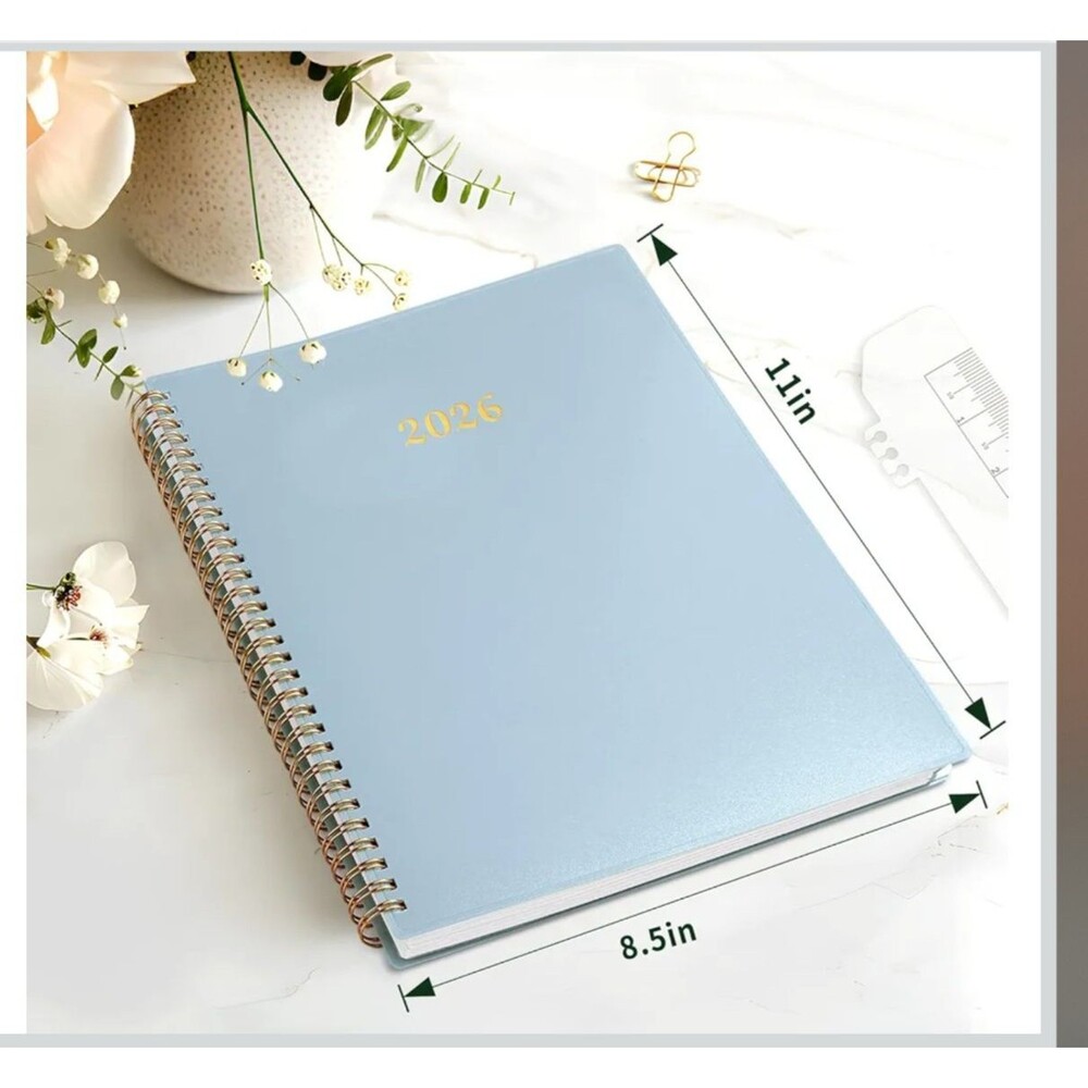 2026 Planner Weekly/Monthly Jan-Dec Monthly Agenda w/ Tabs - Blue - Picture 2 of 6